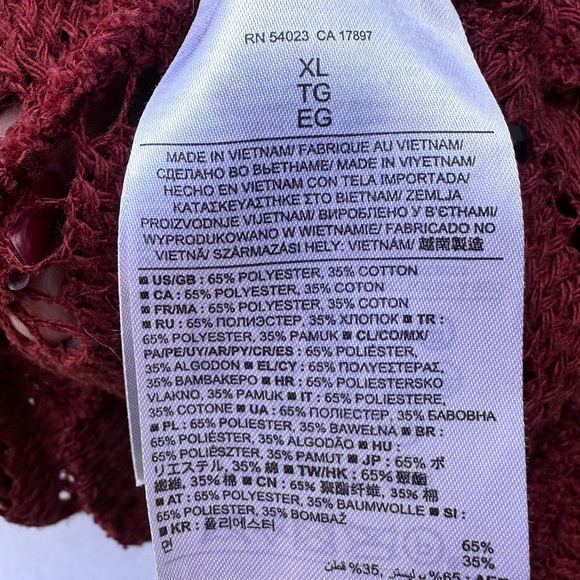 Banana Republic Women’s Diamond Lace Knit Maroon Racerback Tank Top XL - Picture 8 of 9